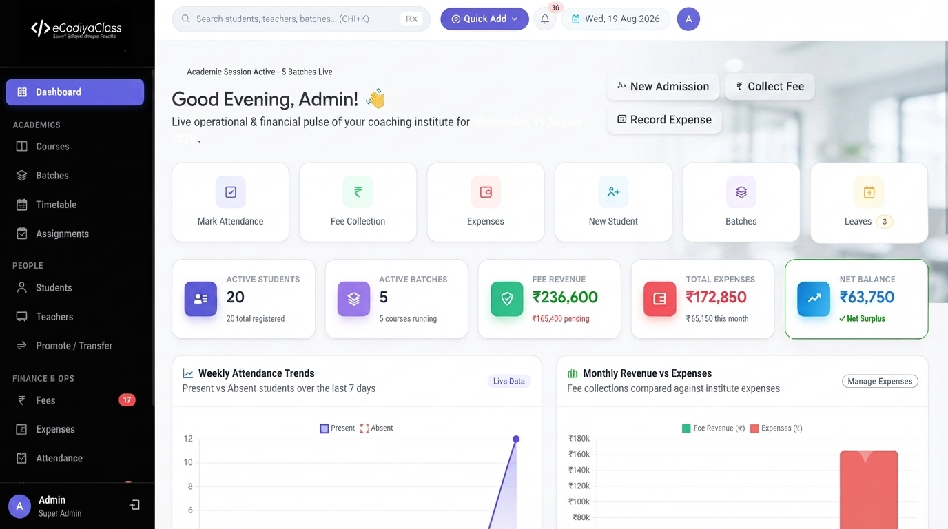 CoachSync - Complete Coaching & Tuition Academy Management ERP